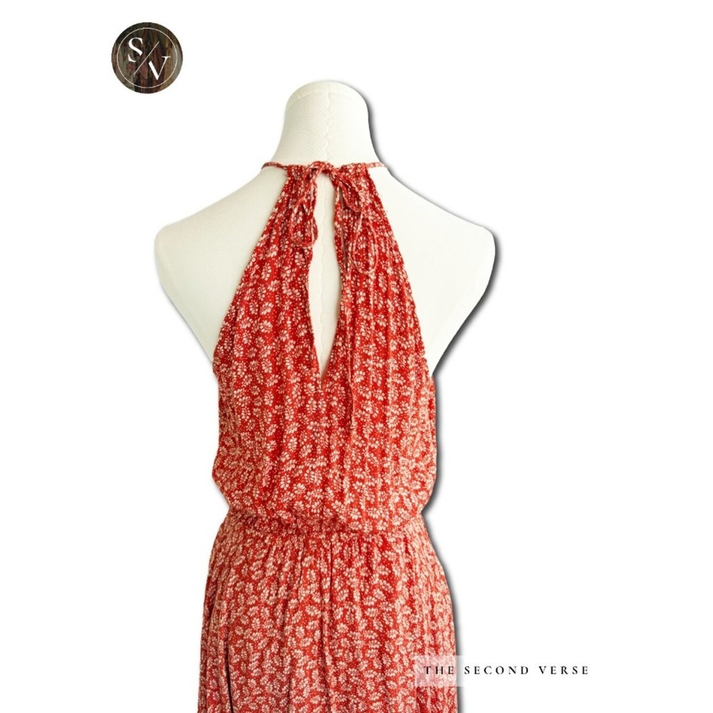 Vici Floral Maxi Dress Halter Dress Boho Wedding Guest Size Medium - Picture 5 of 7